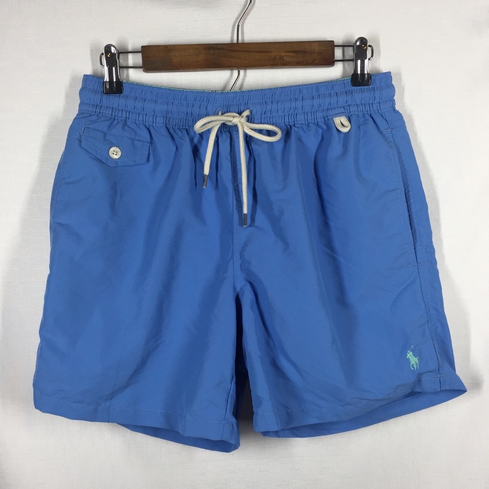 Polo Ralph Lauren Swim Trunks Blue Polo Horse Small